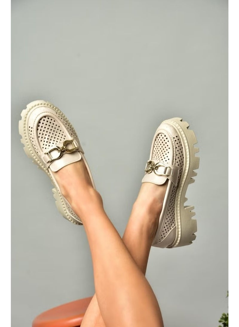 Fox Shoes S250242609 Beige Thick-Sole Women's Shoes - Image 2